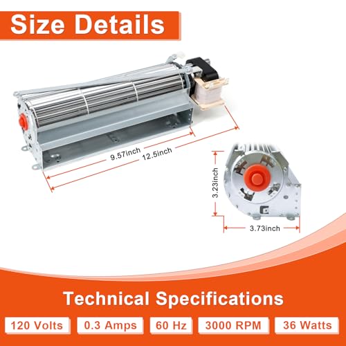 Adviace Replacement Fireplace Blower Kit for Heatilator, Majestic, Lennox, Temco Fireplace, GFK4B GFK4 FK4 GFK4A Fireplace Fan Blower Kit for Heatilator GNBC33,NDV4236I,ND3933 - Image 2