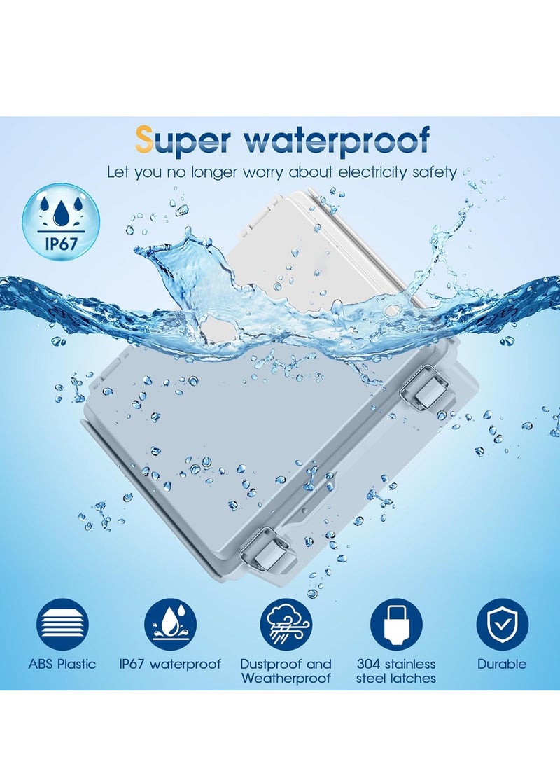 صندوق تقاطع بلاستيكي ABS مقاوم للماء للخارجية IP67، عازل للطقس والغبار، مع غطاء متحرك، ولوحة تثبيت، وحوامل حائط للطاقة (16X21X10 سم) - Image 2