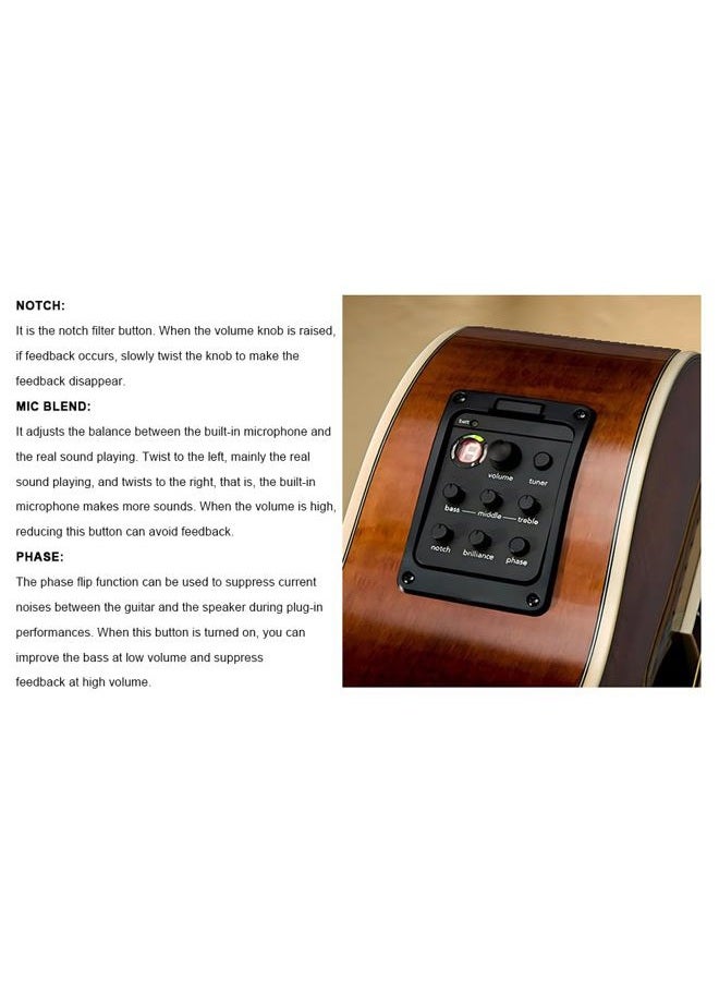 Homeswitch Plastic 301 Acoustic Guitar Preamp Pickup Guitar Pickup Tuner Preamp Black - Image 5