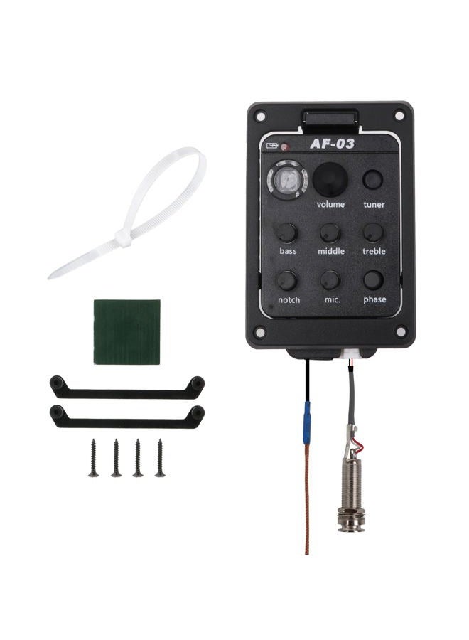 Homeswitch Plastic 301 Acoustic Guitar Preamp Pickup Guitar Pickup Tuner Preamp Black - Image 1
