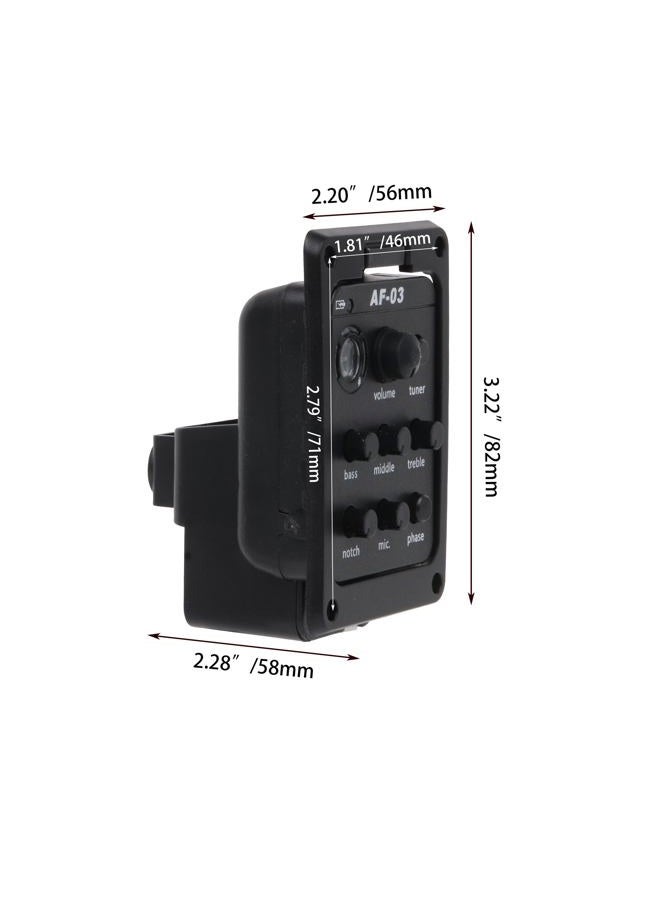 Homeswitch Plastic 301 Acoustic Guitar Preamp Pickup Guitar Pickup Tuner Preamp Black - Image 4
