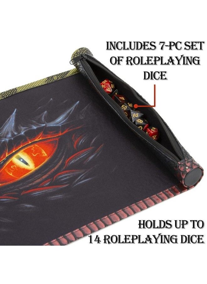 Dice Rolling Tray And Dice Mat With 7 Included Roleplaying Dice Compatible With Dnd And Other Games Scroll Rolling Tray And Travel Dice Holder For Storing Up To 14 Game Dice - pzsku/Z424A66387A65474B1B55Z/45/_/1680517944/53c80071-609f-47b4-bd1a-f62c379709e8