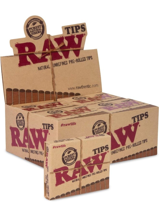 RAW Pre-Rolled Tips Full Box | 20 Booklets - 21 Tips Per Booklet | Pre-Rolled Already - Quicker and Efficient Rolling - Image 1
