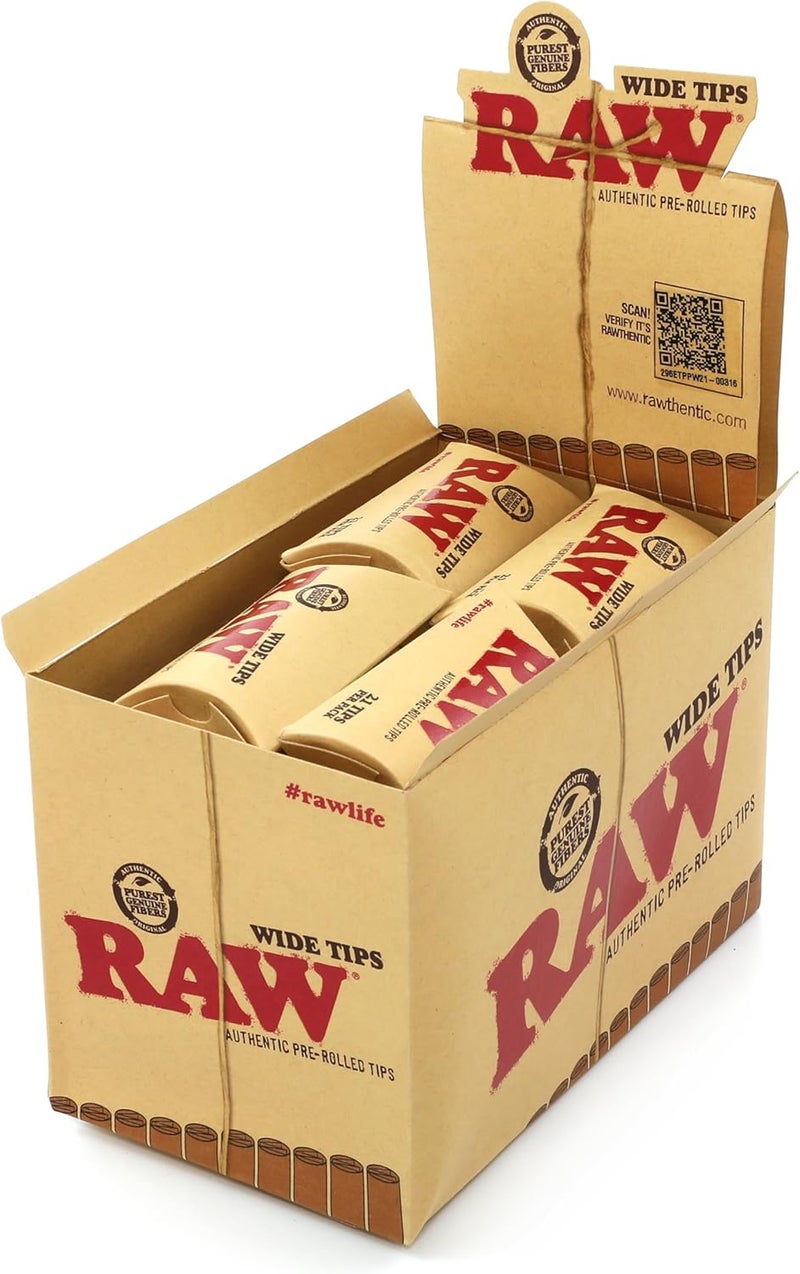 RAW Pre-Rolled Tips Full Box | 20 Booklets - 21 Tips Per Booklet | Pre-Rolled Already - Quicker and Efficient Rolling - Image 3