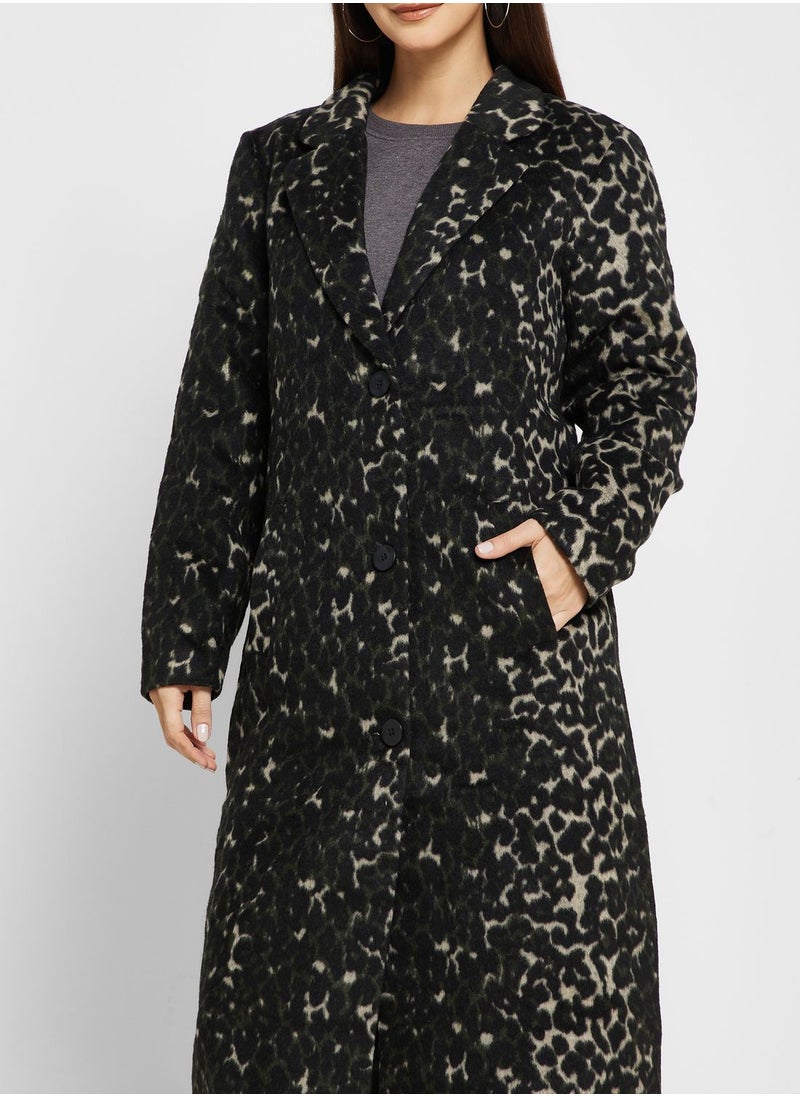 Jacqueline de Yong - Printed Longline Coat - Image 1