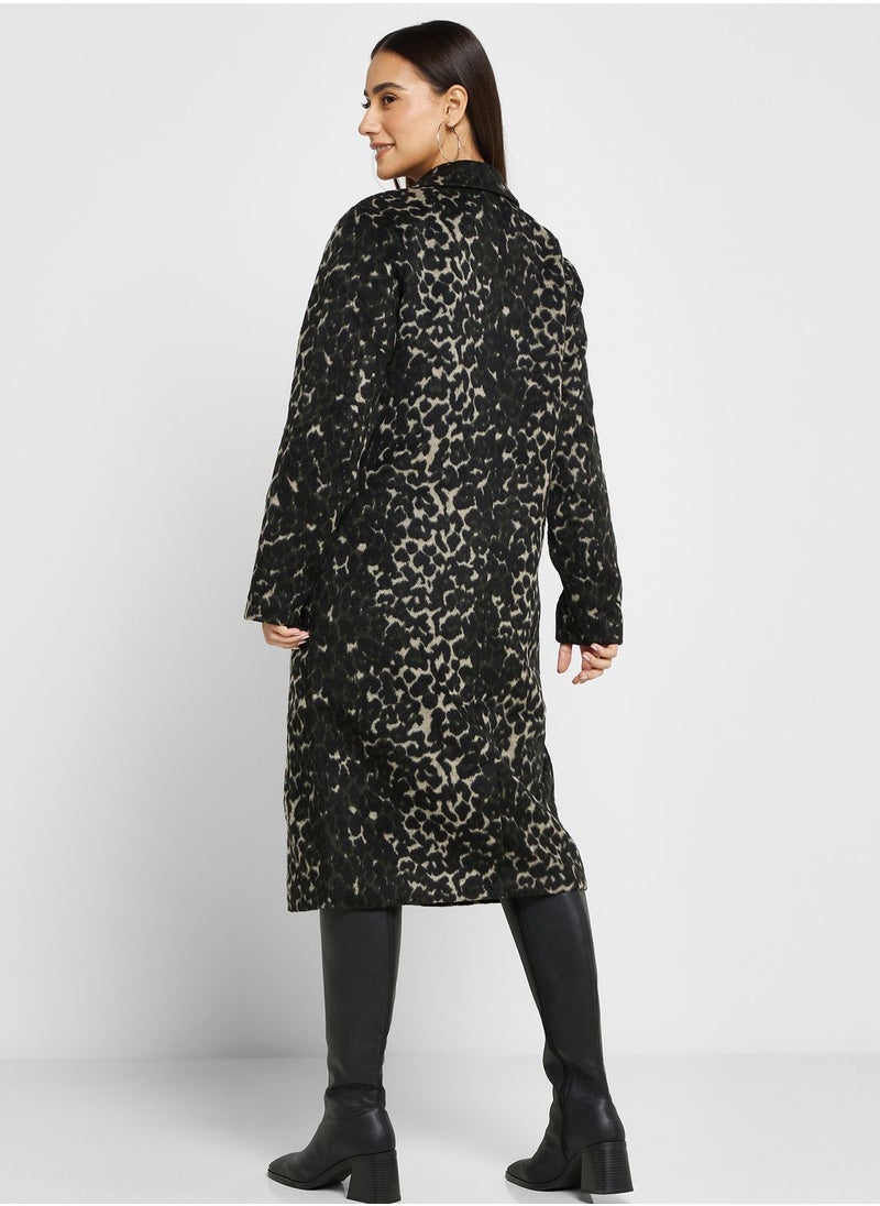 Jacqueline de Yong - Printed Longline Coat - Image 1