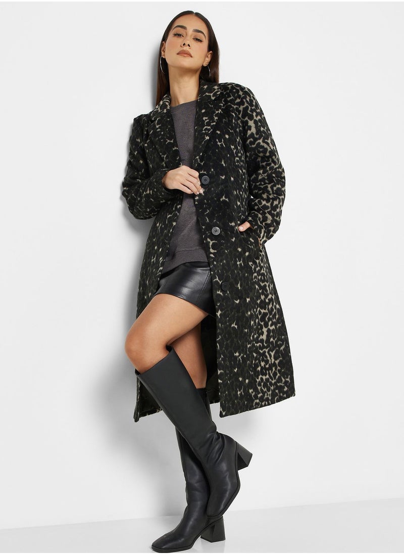 Jacqueline de Yong - Printed Longline Coat - Image 1