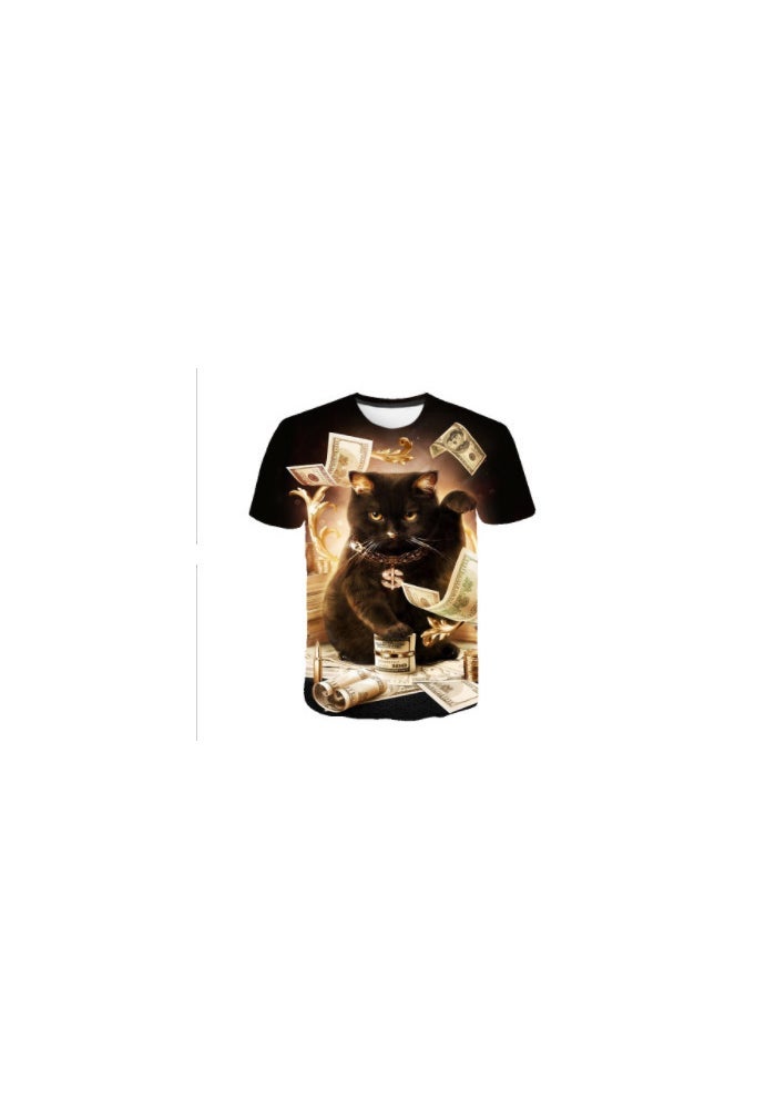 2021 summer new cool animal 3D digital personalized printing fashion trendy men's short-sleeved T-shirt in stock - Image 1