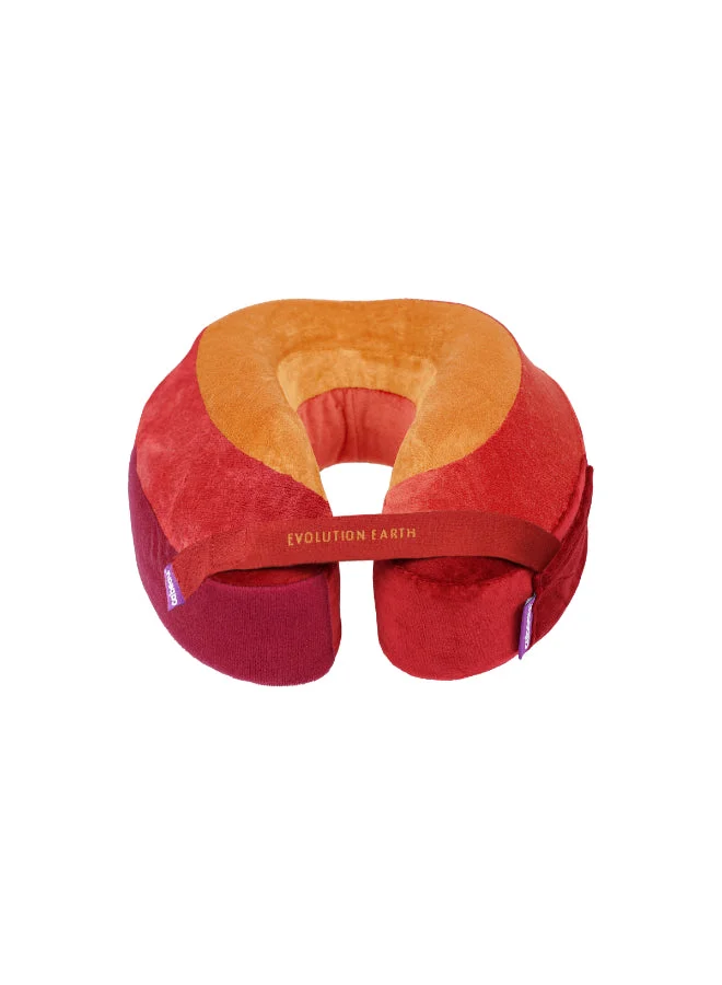 Cabeau Evolution Earth Pillow - Eco-Friendly Memory Foam Neck Pillow with Chin & Neck Support - Fire Red