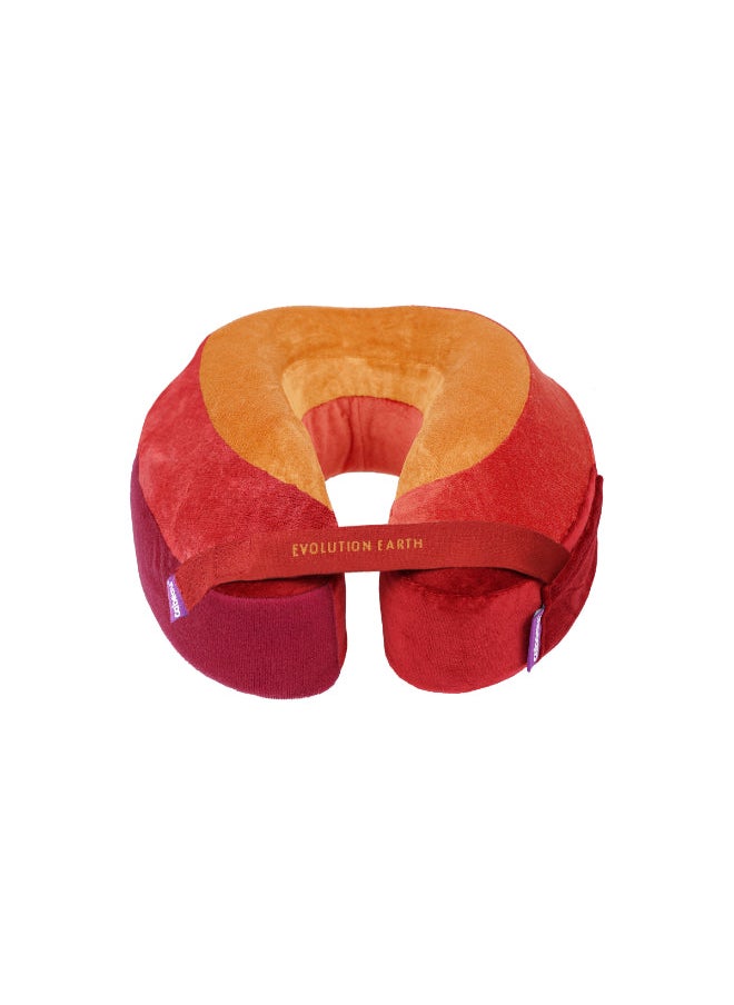 Cabeau - Evolution Earth Pillow - Eco-Friendly Memory Foam Neck Pillow with Chin & Neck Support - Fire Red - Image 1