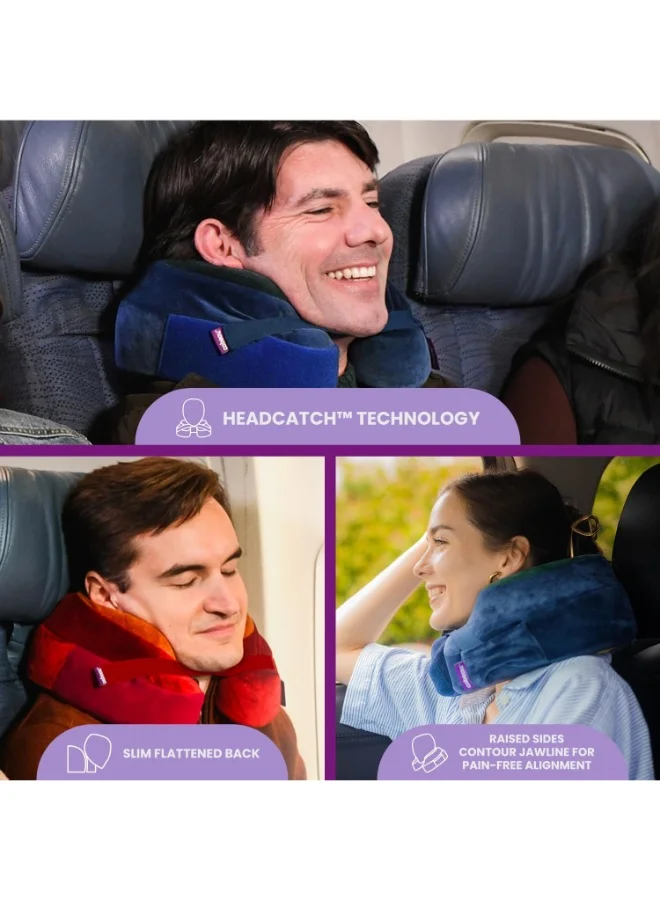 Cabeau Evolution Earth Pillow - Eco-Friendly Memory Foam Neck Pillow with Chin & Neck Support - Fire Red