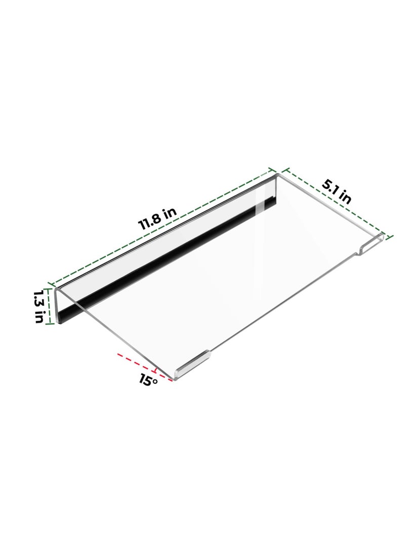 Small Computer Keyboard Stand, 11.8 x 5.1 Inch Keyboard Tray for 78 Keys Keyboard, Acrylic Keyboard Riser Lift for Desk, keyboard Holder for Mini Computer Keyboard & for Apple Magic Keyboard (Clear)