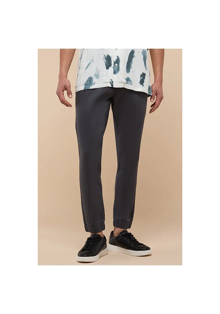 أر أند بي Solid Jogger Pants with Drawstring Waist