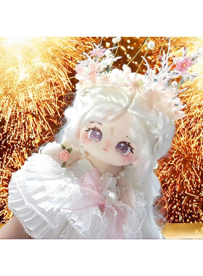 Cotton Doll Small Halo 20cm Plush Doll Girl Doll Can Change Human Figure Doll For Girls Couple Genuine Gift-Specifications:Boneless (1 Random Skirt + Birth Certificate + Dressing Tools)-Color:Chestnut Naked Baby  - Image 2