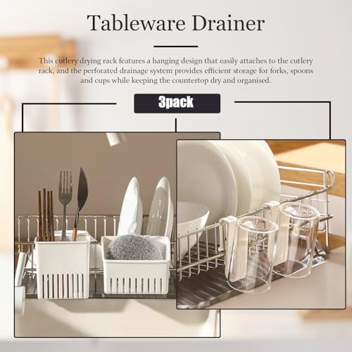 Xanadued 3 Pack Silverware Drying Basket, Silverware Drainer, Utensil Drainer, Escurridor De Cubiertos Plastico, Knife and Fork Storage Rack, Cup Rack Drying, Cup Rack for Drying in Kitchen - Image 3
