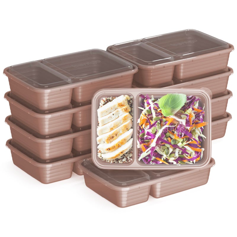 Bentgo 20-Piece Lightweight  Durable  Reusable BPA-Free 2-Compartment Containers - Microwave  Freezer  Dishwasher Safe - Rose Gold - Image 1