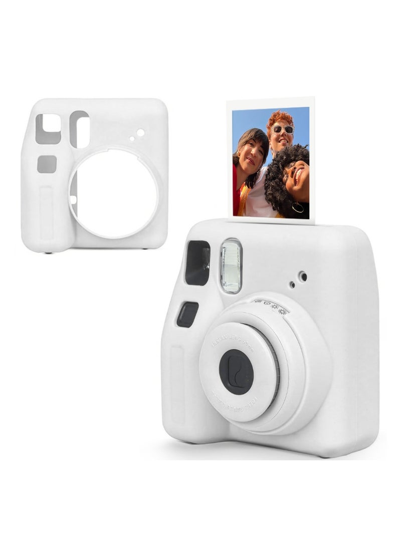 O Ozone Silicone Case for Fujifilm Instax Mini SE Instant Camera Case |Soft Protective Camera Cover with Adjustable Shoulder Strap - White - Image 1