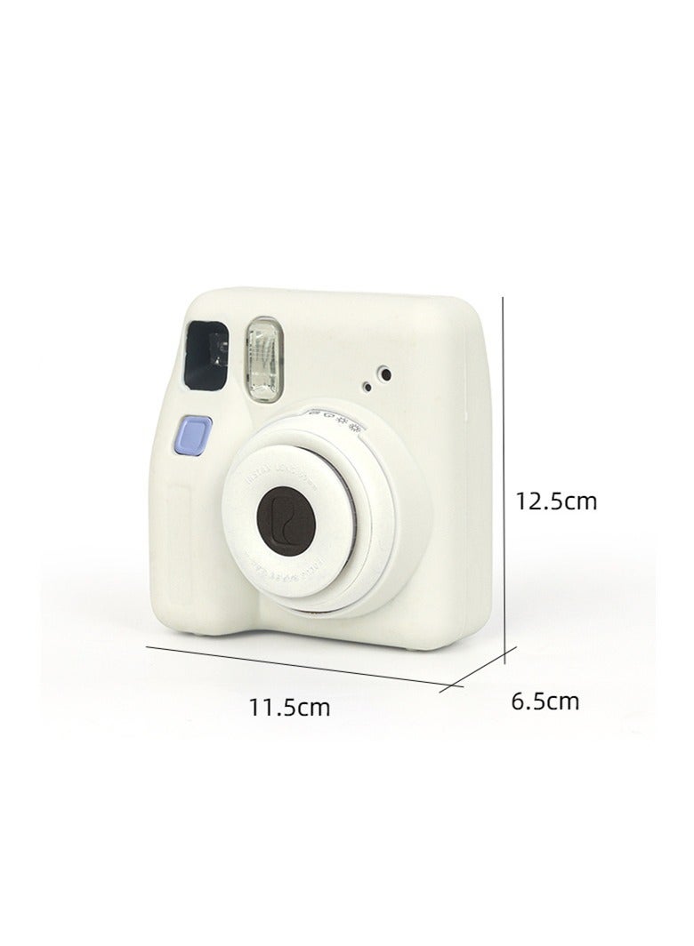 O Ozone Silicone Case for Fujifilm Instax Mini SE Instant Camera Case |Soft Protective Camera Cover with Adjustable Shoulder Strap - White - Image 4
