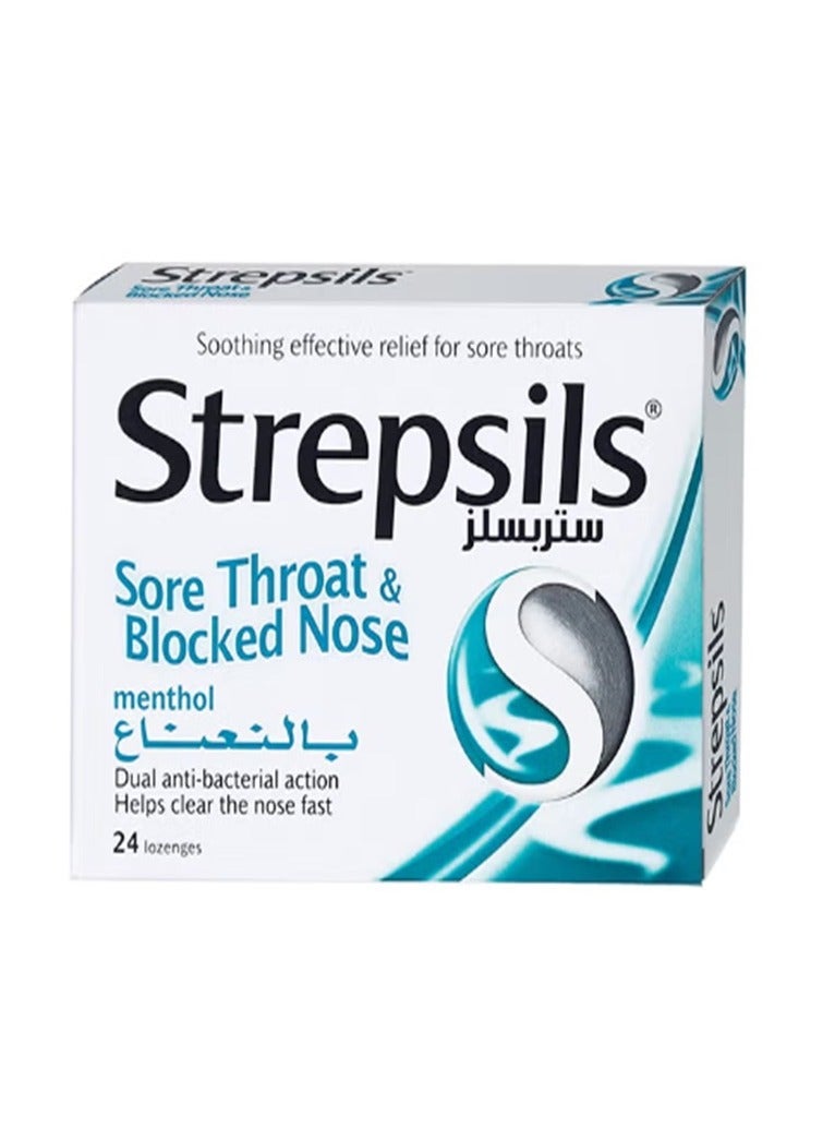 Pack of 24 Menthol Sore Throat Relief Lozenges