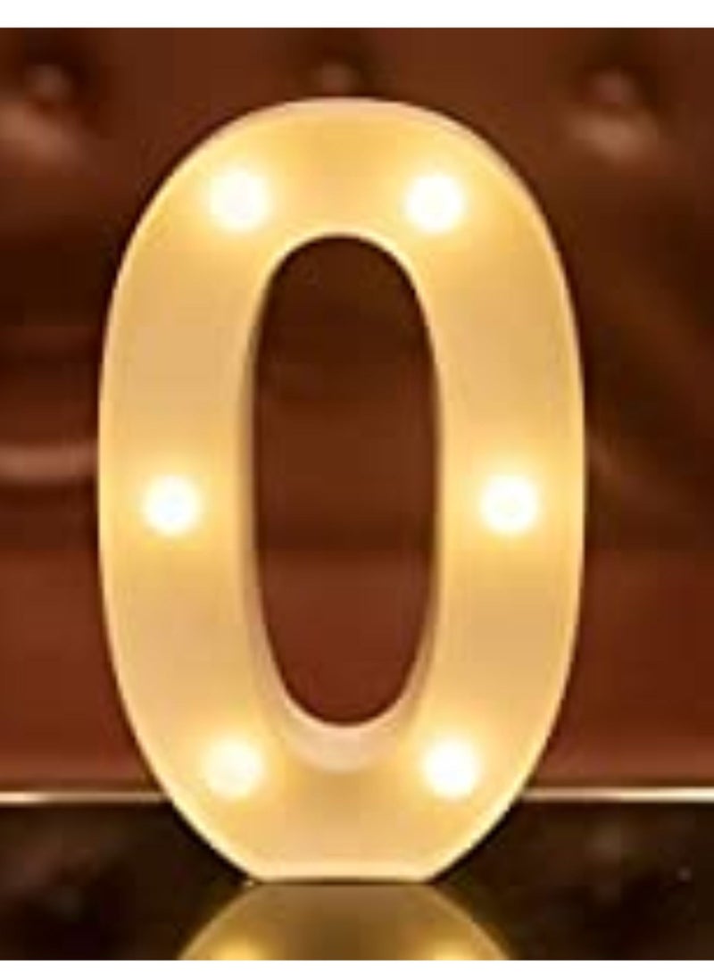 Vitacelli LEDs Numbers Light Standing Sign with Bulbs Night Lamp Warm White 0 - Image 2