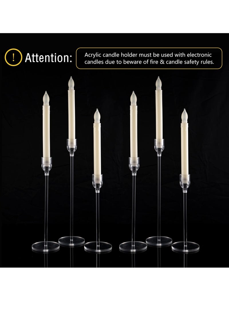 Barakah طقم حوامل شموع أنيقة من الأكريليك مكون من 6 قطع لحفلات الزفاف ومراكز تناول الطعام، شموع زخرفية مثالية - Image 3