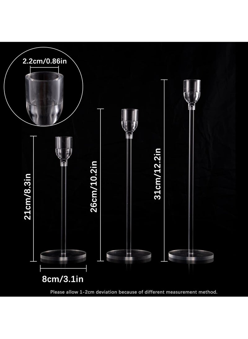 Barakah طقم حوامل شموع أنيقة من الأكريليك مكون من 6 قطع لحفلات الزفاف ومراكز تناول الطعام، شموع زخرفية مثالية - Image 4