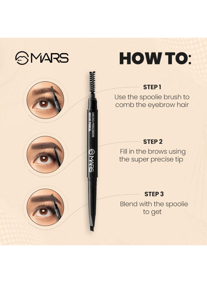 مارس قلم حواجب MARS Micro Precision مع بكرة | قابل للسحب وسهل الانزلاق | يدوم طويلًا وبلمسة نهائية طبيعية (0.4 غرام) (أسود) - Image 5