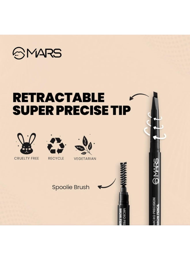 مارس قلم حواجب MARS Micro Precision مع بكرة | قابل للسحب وسهل الانزلاق | يدوم طويلًا وبلمسة نهائية طبيعية (0.4 غرام) (أسود) - Image 4