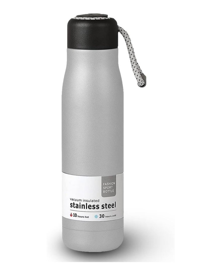 QSHOP Qshop Portable Sports Water Bottle with Lid 304 Stainless Steel Vacuum Insulated Leak Proof BPA Free for School Kids Eco Friendly Insulated Cup Keeps Water Hot or Cold 550ml  - Image 1