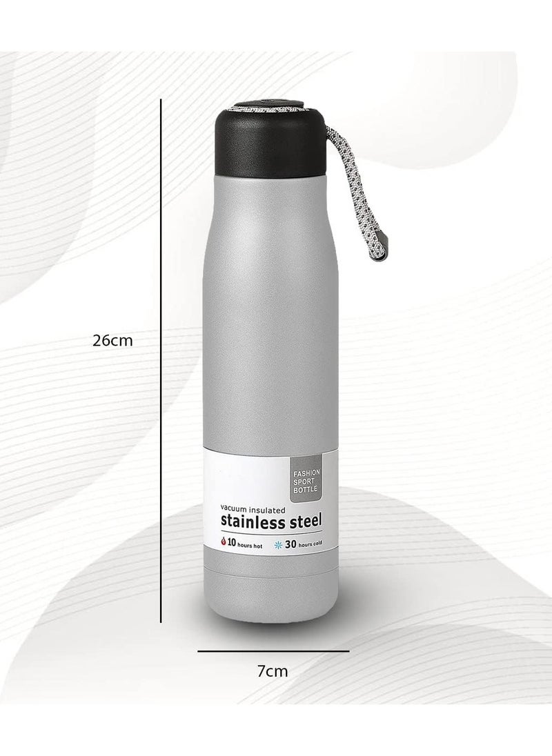 QSHOP Qshop Portable Sports Water Bottle with Lid 304 Stainless Steel Vacuum Insulated Leak Proof BPA Free for School Kids Eco Friendly Insulated Cup Keeps Water Hot or Cold 550ml  - Image 3