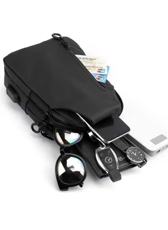JOGAMS Sling Crossbody Bag Small Shoulder Backpack for Men Waterproof Slim Chest Bags Casual Daypack for Travel Cycling  - Image 2