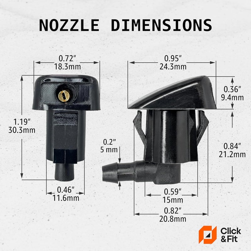Click&Fit فوهات غسيل الزجاج الأمامي القابلة للتعديل Click&Fit لتويوتا - Image 4