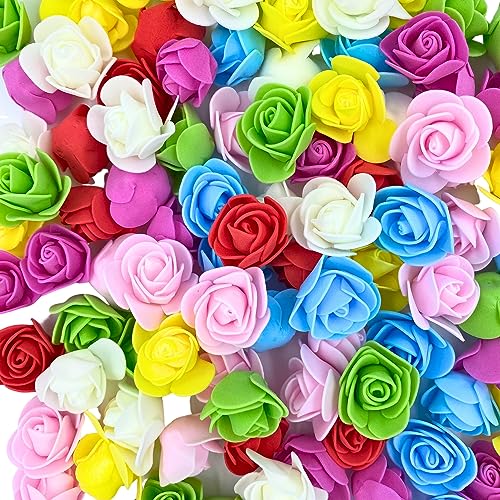 Tdas Artificial Flowers for Home Decoration - Ideal House Decoration Items for Pooja Room, Ganpati Festivals - Foam Rose Flower Needs - Perfect Backdrop for Pooja Decorations – 100 pcs (Multicolor) - Image 1