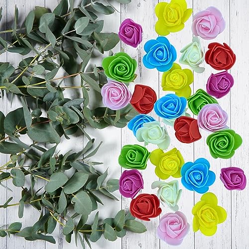 Tdas Artificial Flowers for Home Decoration - Ideal House Decoration Items for Pooja Room, Ganpati Festivals - Foam Rose Flower Needs - Perfect Backdrop for Pooja Decorations – 100 pcs (Multicolor) - Image 3