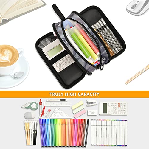 XUWU Wolf Large Capacity Pencil Case Pencil Pouch Office School Large Storage Pen Bag 3 Compartment pencil box for Adults School Teen Girl Boy Men Women - Image 5