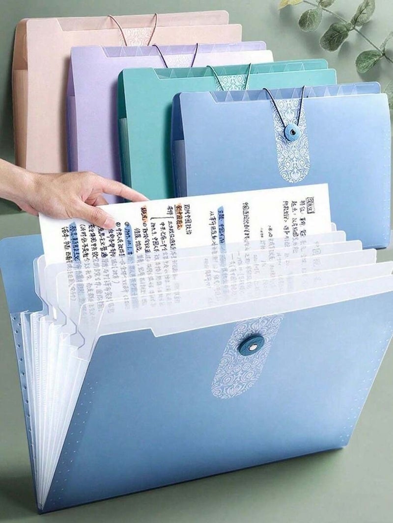 Shein A4 Multi-Subject Divider File Folder - 5-Section Colored File Organizer with Labels, Student/Office Document Storage (Macaron Colors), 1pc - Image 4