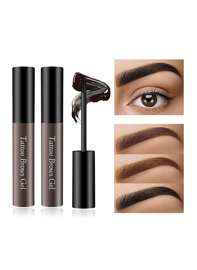 LOKFAR - 2 Pcs Peel Off Tattoo Eyebrow Gel, Natural Eye-brow Gel Long-Lasting Waterproof Eyebrow Peel Off Tattoo Brow Tattoo Makeup, Eyebrow Tattoo Peel Off for All Types of Eyebrows (Gray Brown) - Image 1