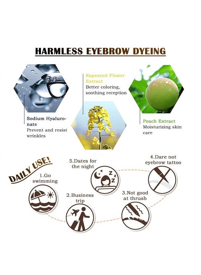LOKFAR - 2 Pcs Peel Off Tattoo Eyebrow Gel, Natural Eye-brow Gel Long-Lasting Waterproof Eyebrow Peel Off Tattoo Brow Tattoo Makeup, Eyebrow Tattoo Peel Off for All Types of Eyebrows (Gray Brown) - Image 1