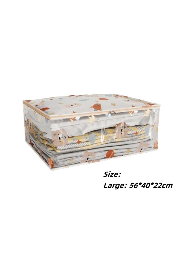 Aikenn - Quilt Storage Bag,Large Capacity Clothes Storage Bag,With Clear Window,For Comforters, Blankets, Bedding, Foldable With Sturdy Zipper, Clear Window(70*50*25cm) - Image 1