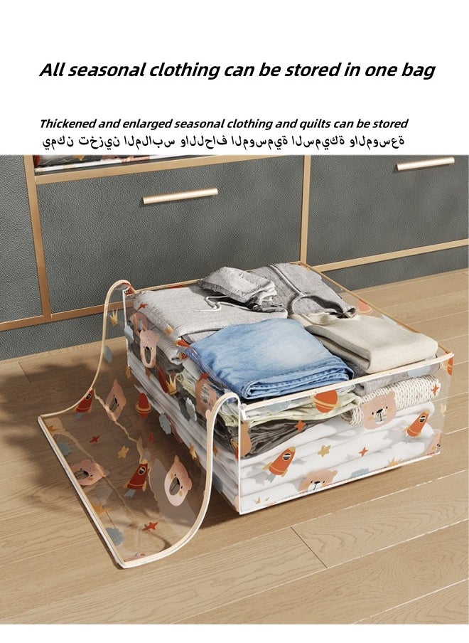 Aikenn - Quilt Storage Bag,Large Capacity Clothes Storage Bag,With Clear Window,For Comforters, Blankets, Bedding, Foldable With Sturdy Zipper, Clear Window(70*50*25cm) - Image 1