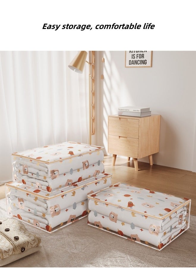 Aikenn - Quilt Storage Bag,Large Capacity Clothes Storage Bag,With Clear Window,For Comforters, Blankets, Bedding, Foldable With Sturdy Zipper, Clear Window(70*50*25cm) - Image 1