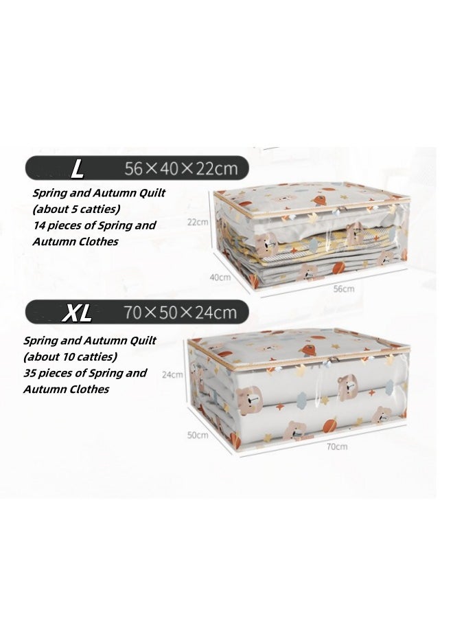 Aikenn - Quilt Storage Bag,Large Capacity Clothes Storage Bag,With Clear Window,For Comforters, Blankets, Bedding, Foldable With Sturdy Zipper, Clear Window(70*50*25cm) - Image 1