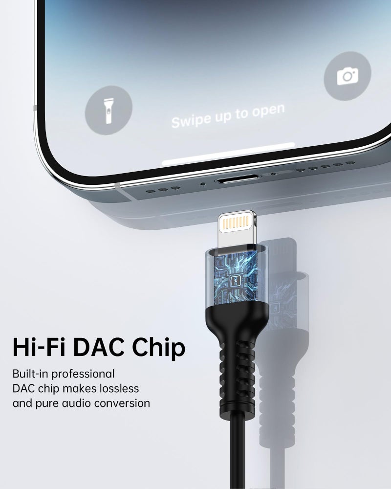 Haoano Lightning to 3.5mm Aux Adapter [MFI Certified] Coiled iPhone Headphone/Earphone Audio Jack Adaptor Apple Dongle Auxiliary Cord Converter Compatible with iPhone 14 Pro Max 13 Pro 12 Mini 11 SE3 X XR XS - Image 4