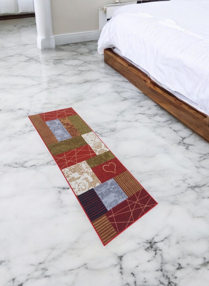 Mac Carpet Light weight Modern Style Rug runner set of 2 Pcs ( 67*180cm and 50*75cm)  Red  - Image 3