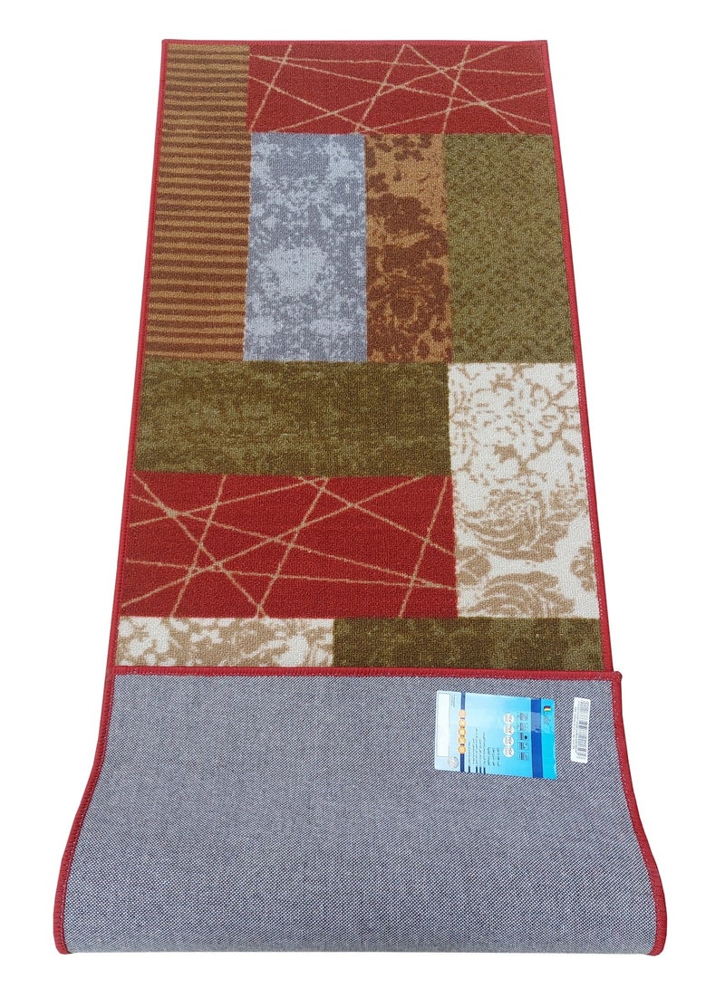 Mac Carpet Light weight Modern Style Rug runner set of 2 Pcs ( 67*180cm and 50*75cm)  Red  - Image 4