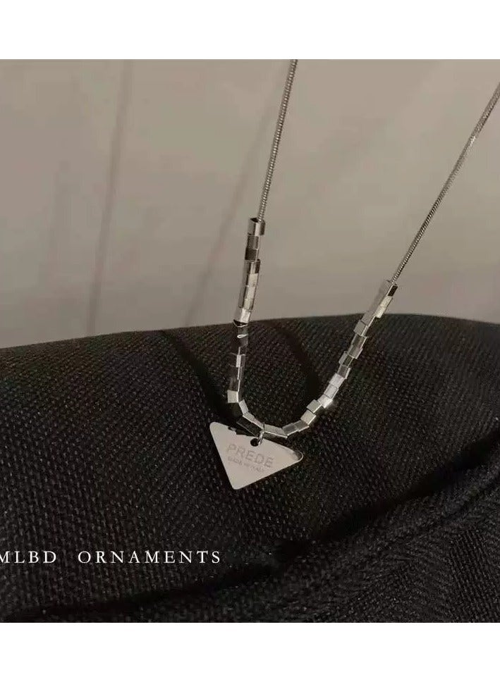 Goolsky Titanium Steel Triangle & Square Necklace – Unisex Hip-Hop Streetwear Chain, Fade-Resistant Hoodie Accessory  - Image 3