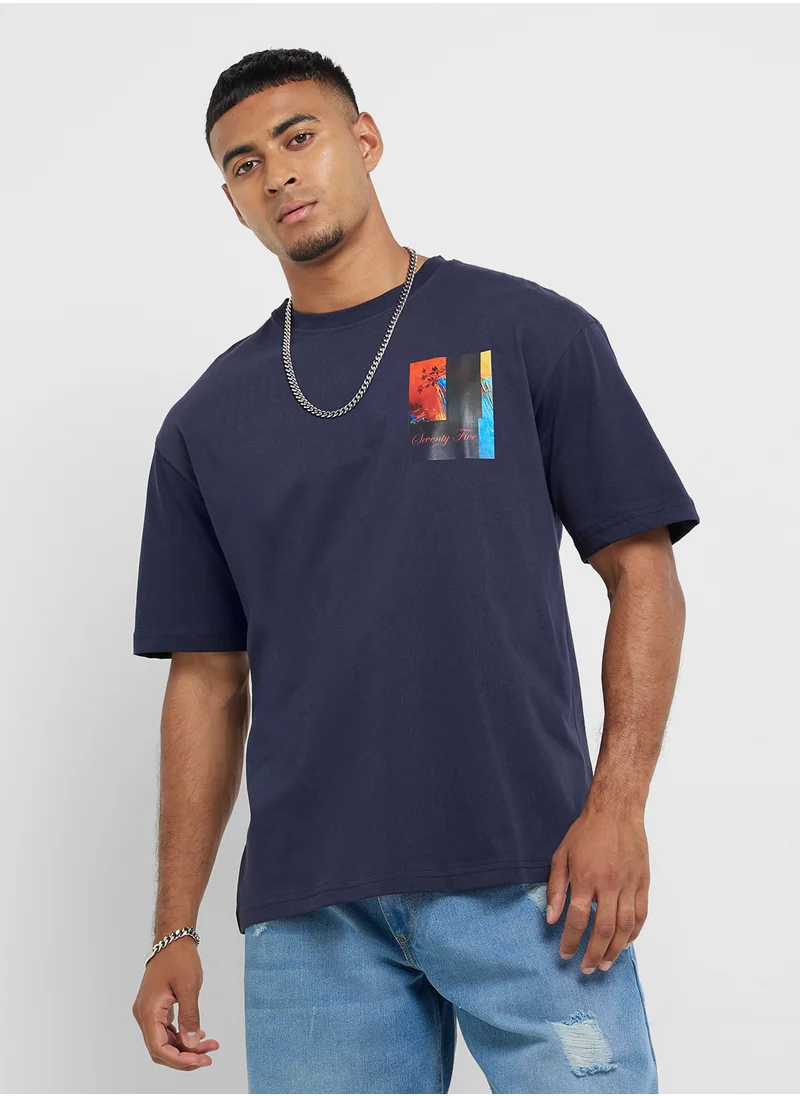 سفنتي فايف Oversized Graphic T-Shirt