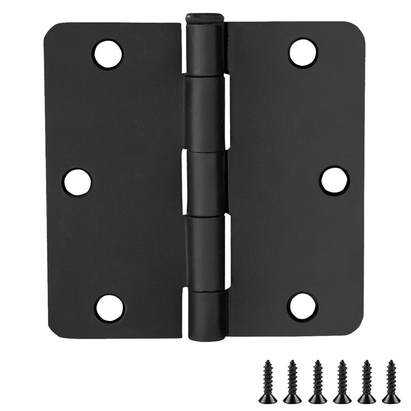 Design House 188888 1/4-Inch Radius Door Hinges For Interior Doors 3.5-Inch X 3.5-Inch Matte Black 3-Pack - Image 1