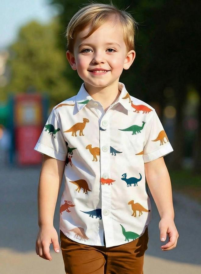 Take Two Boys Dinosaur Graphic Print Shirt and Shorts Set - Image 5