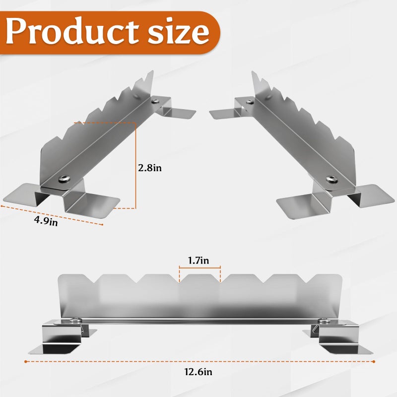 YUJIASH 2 Pack Stainless Steel Skewer Rack Anti Tip Skewer Holder Set with Reinforced Base for BBQ Kabob Grilling Accessories - Image 3